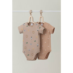 Боди crockid К 6239-2уп/зоопарк,маленькие солнышки, комплект из 2 шт., размер 52/86, бежевый