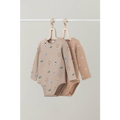 Боди crockid К 6342-2уп/зоопарк,маленькие солнышки, комплект из 2 шт., размер 44/68, бежевый