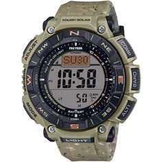 Наручные часы CASIO Pro Trek, черный, бежевый, хаки, коричневый