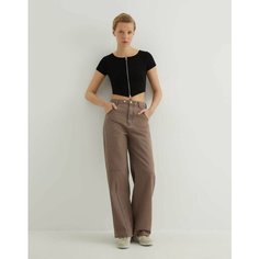 Джинсы широкие Gloria Jeans, размер 54/170, светло-коричневый