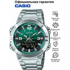 Наручные часы CASIO Collection, серебряный, зеленый