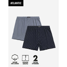 Трусы Atlantic, размер 52, темно-синий/серый