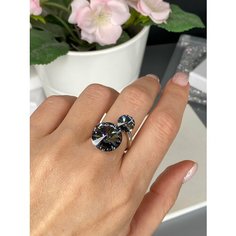 Кольцо Amante crystal, безразмерное, серый