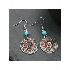 Серьги, эмаль, бирюза синтетическая, голубой, красный, серый be Self True Jewel
