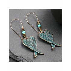 Серьги, эмаль, бирюза синтетическая, голубой, коричневый be Self True Jewel