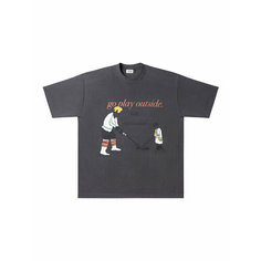 Футболка, размер M, серый, серый Нет бренда