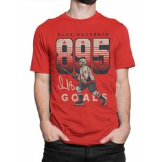 Футболка Design Heroes Александр Овечкин / Рекорд 895 шайб / Хоккей мужская, размер S, красный