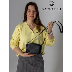 Сумка клатч LANOTTI, фактура зернистая, черный