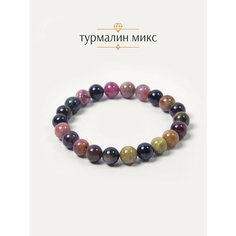 Эластичный браслет BL Jewelry, турмалин, 1 шт., размер 19 см, розовый, черный, зеленый