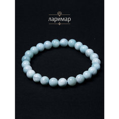 Эластичный браслет BL Jewelry, ларимар, 1 шт., размер 19 см, голубой, белый