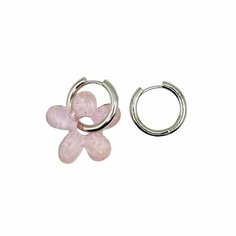 Серьги Hola Jewelry, стекло, размер 21 мм, розовый