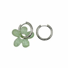 Серьги Hola Jewelry, стекло, размер 21 мм, зелeный