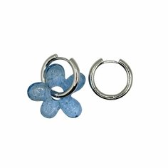 Серьги Hola Jewelry, стекло, размер 21 мм, синий