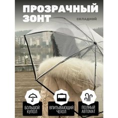 Мини-зонт Boorsada, прозрачный/черный