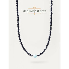 Чокер BL Jewelry, ларимар, агат, длина 35 см, голубой