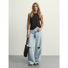 Джинсы широкие Zarina wide leg, размер L (RU 48)/170, голубой