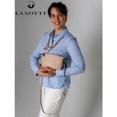 Сумка клатч LANOTTI Натуральная кожа, фактура зернистая, слоновая кость/латте