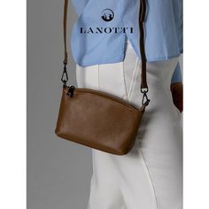Сумка клатч LANOTTI, фактура зернистая, светло-коричневый