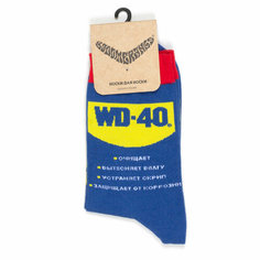 Носки BOOOMERANGS Носки спортивные с рисунками "Дизайн упаковки" - WD-40, размер 34-39, синий, желтый