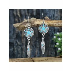 Серьги, эмаль, бирюза синтетическая, голубой, серый be Self True Jewel