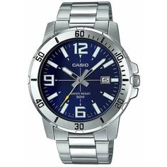 Наручные часы CASIO, синий, серебряный