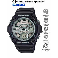 Наручные часы CASIO Collection, черный, бежевый, серый