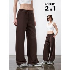 Брюки шаровары Телодвижения с фиксатором, размер 46, коричневый