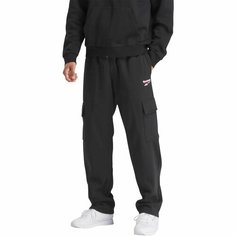 Брюки спортивные Reebok Identity Small Logo Oh Cargo Pant, размер L INT, черный/белый/красный