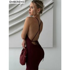 Платье EMBERENS Весна-лето 2025, размер 40-48, бордовый