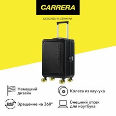 Чемодан Carrera, 38 л, желтый/черный