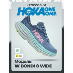 Кроссовки HOKA ONE ONE W BONDI 8 WIDE, размер 39,5RU / EU40,5 / US8,5 / JPN25,5, голубой
