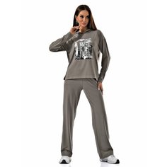 Брюки классические AB Collection, размер 56, хаки