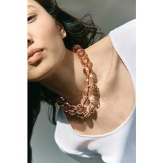Колье Daily Daisy, пластик, кристалл, длина 47 см, розовый