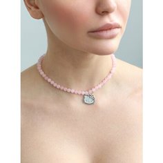 Чокер, кварц, кристалл, длина 34 см, розовый кварц Без бренда