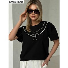 Футболка EMBERENS, размер 40-46, черный/черный