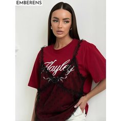 Футболка EMBERENS, размер 40;48, бордовый