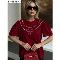 Футболка EMBERENS, размер 40-46, бордовый