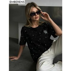 Футболка EMBERENS, размер 40-48, черный/черный
