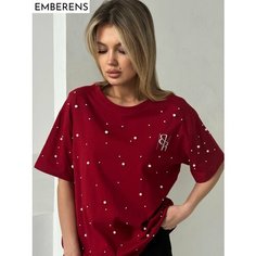 Футболка EMBERENS, размер 40-48, бордовый