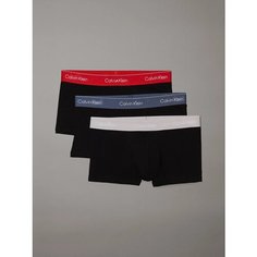 Трусы CALVIN KLEIN Icon, комплект из 3 шт., размер M, черный/красный/синий