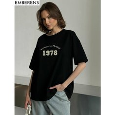 Футболка EMBERENS, размер 40-48, черный/черный