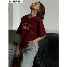 Футболка EMBERENS, размер 40-48, бордовый
