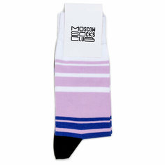 Носки MoscowSocksClub Носки с рисунками Moscowsocksclub - Узоры - Полосы - Фиолетовые, размер 42-46, черный, белый, фиолетовый
