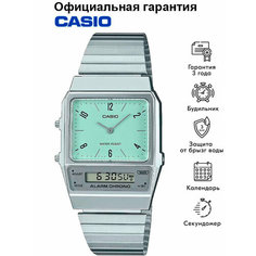 Наручные часы CASIO Collection, бирюзовый, зеленый, серебряный