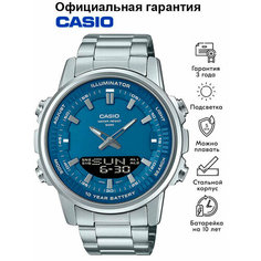 Наручные часы CASIO Collection, серебряный, черный, синий