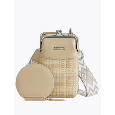 Сумка кросс-боди baellerry, фактура гладкая, плетеная, beige