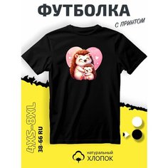 Футболка SMAIL-P ежики, размер XS, черный