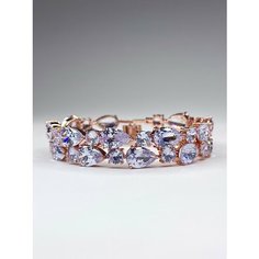 Браслет Italina Rigant, Swarovski Zirconia, циркон, кристаллы Swarovski, 1 шт., размер 19 см, белый, золотистый