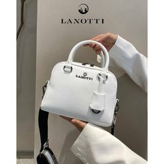 Сумка кросс-боди LANOTTI, фактура зернистая, белый