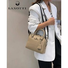 Сумка кросс-боди LANOTTI, фактура зернистая, бежевый
